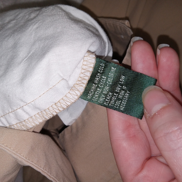 Lauren Ralph Lauren Women 18W Khaki Pants Stretch Cotton Wide Leg Chino Cropped - Picture 6 of 11